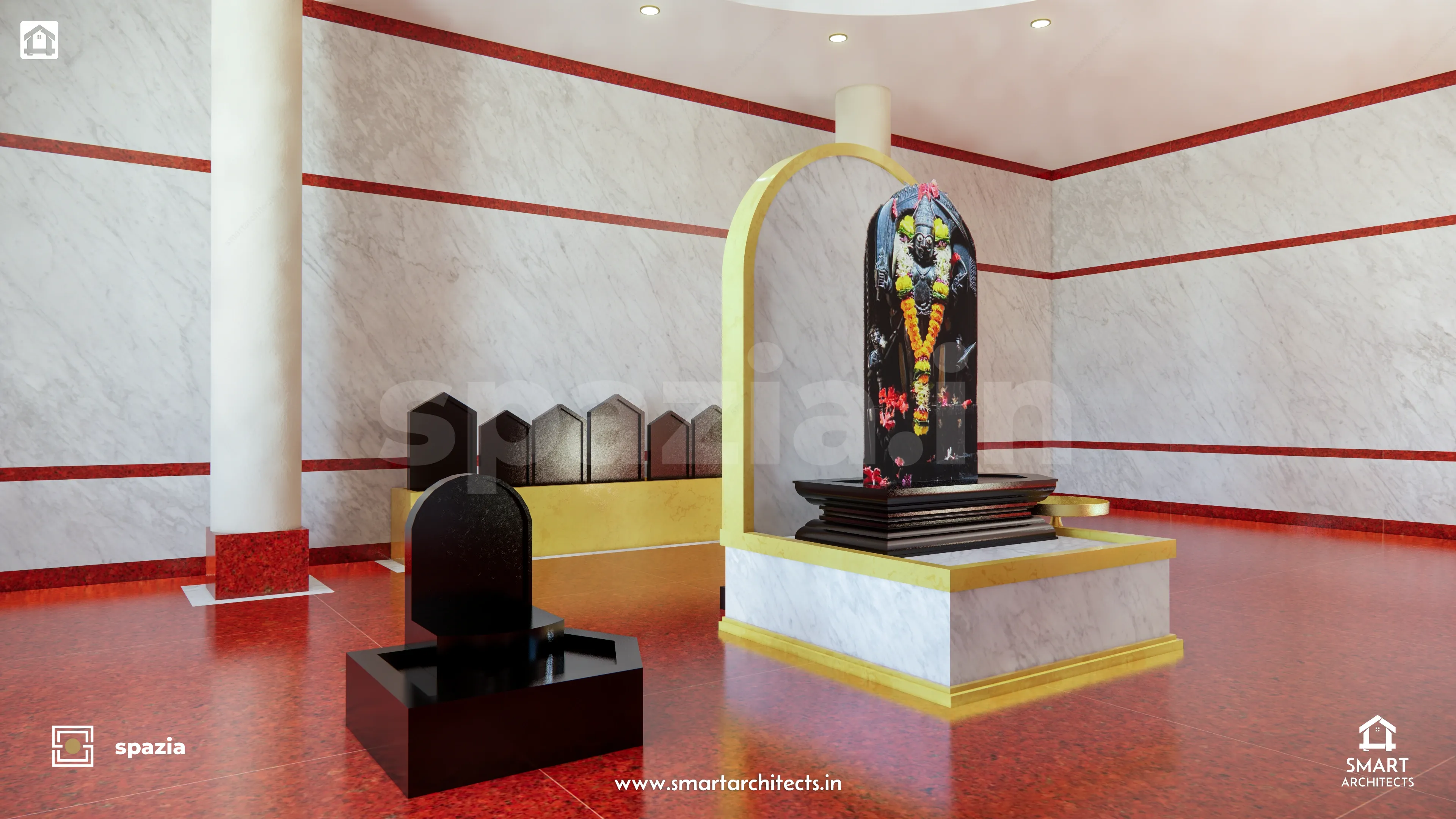 Nandgaon Temple Sanctum — Perspective View 11