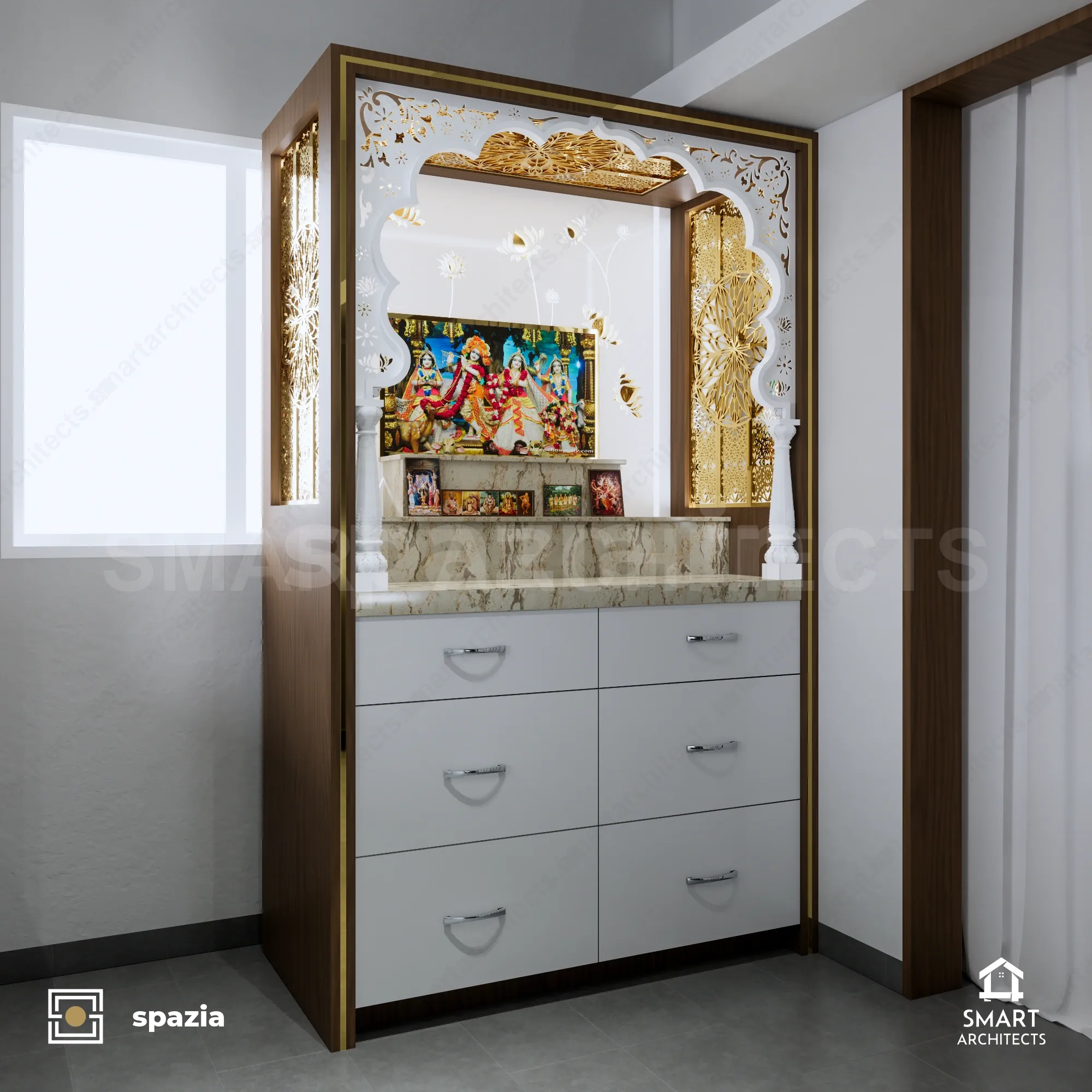 Shree Krishna Temple & Vedic Sanctum — Perspective View 20