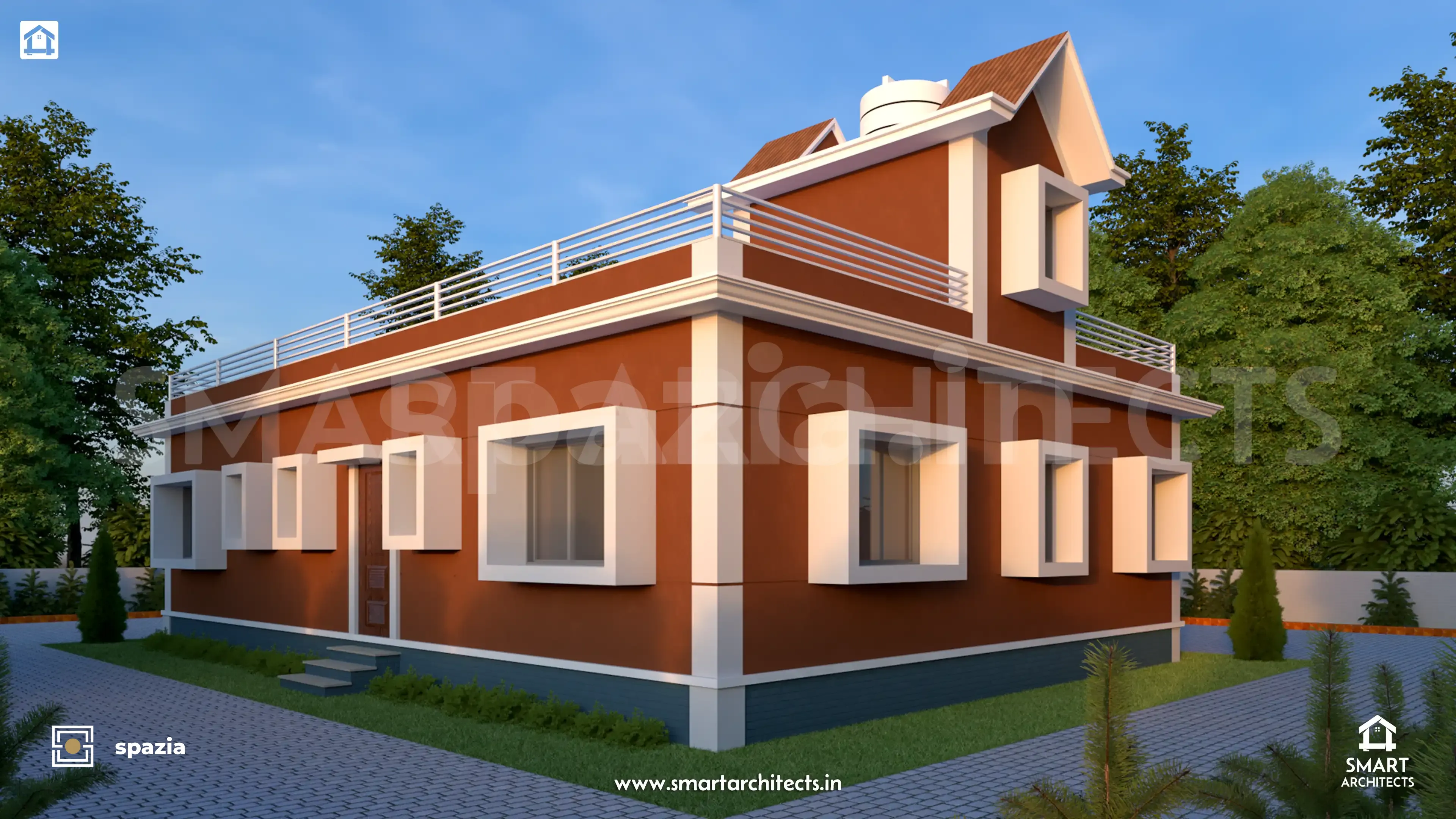 Tropical Modern Bungalow — Perspective View 7