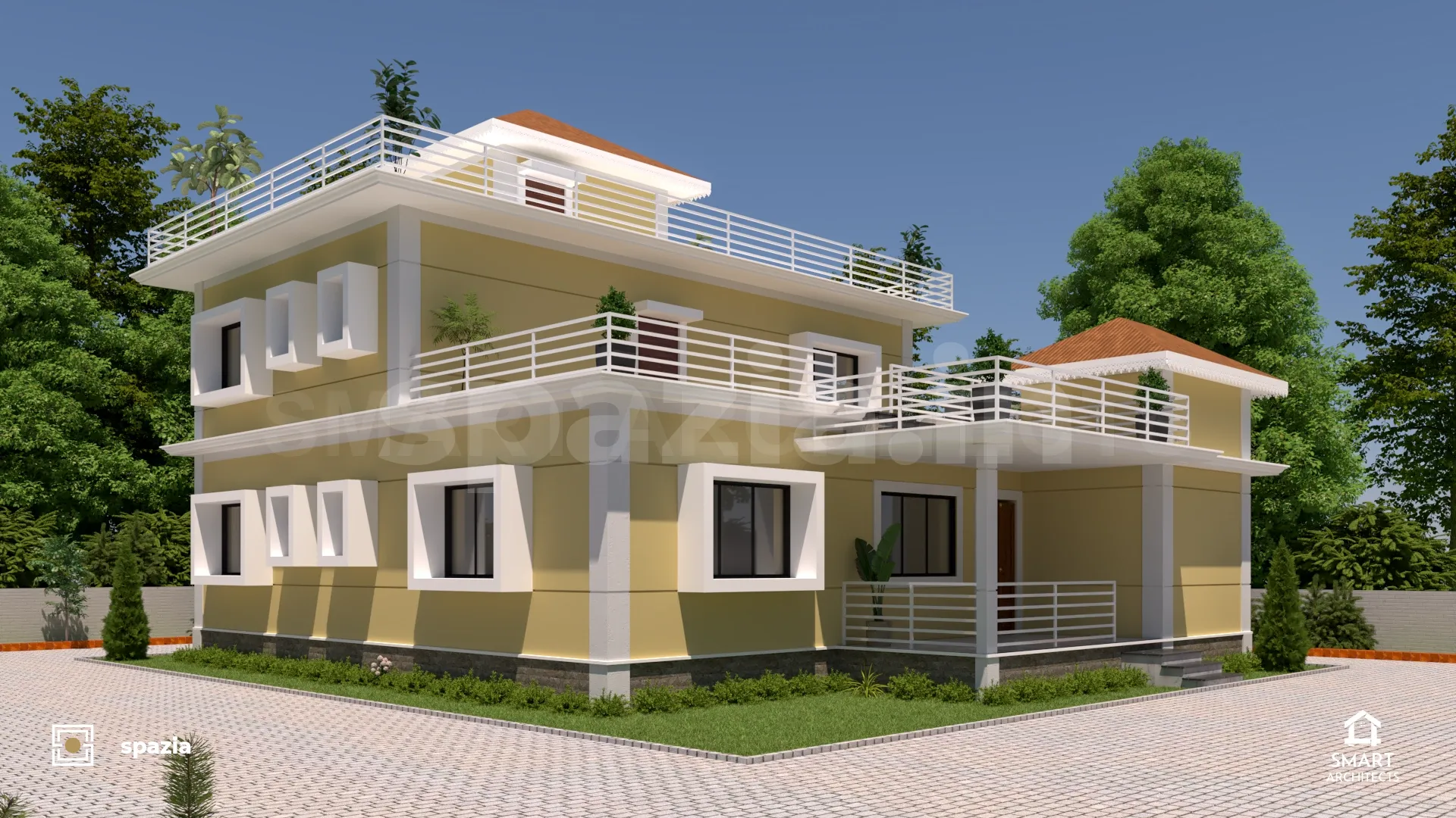 Tropical Modern Bungalow — Perspective View 10