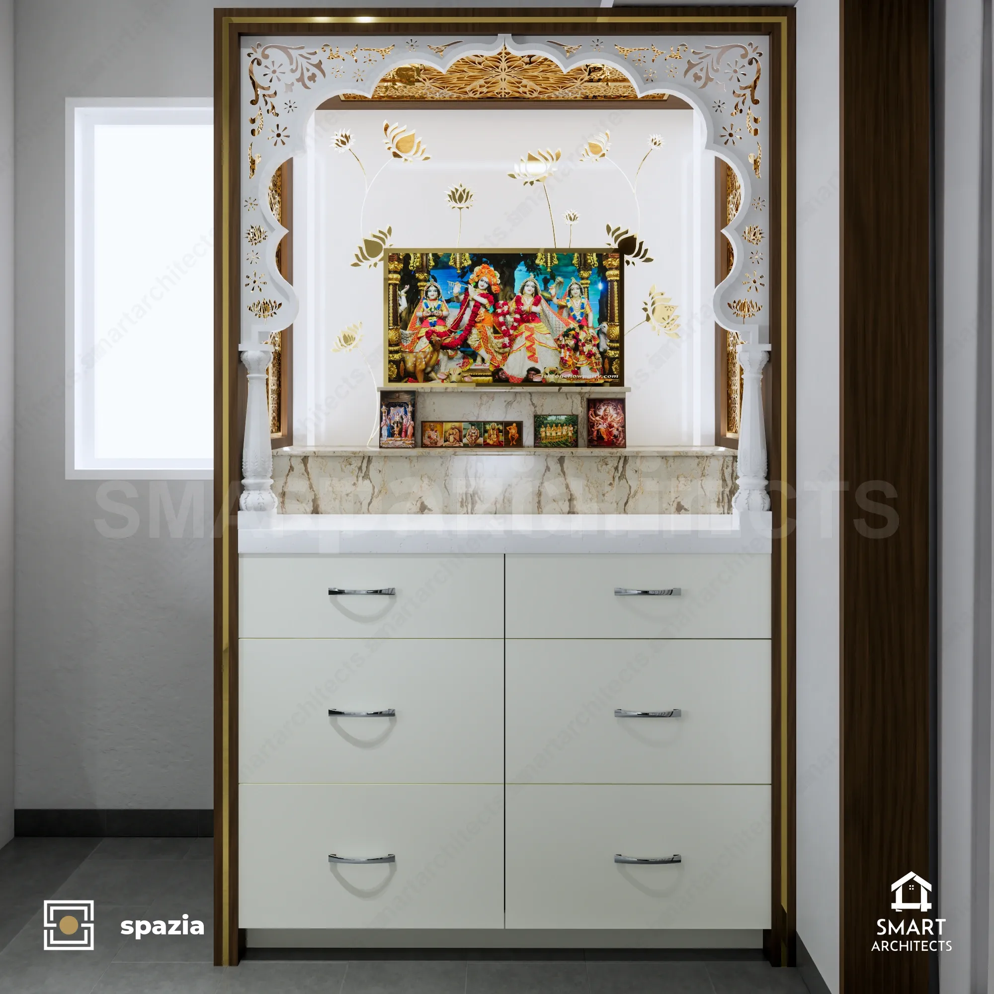 Shree Krishna Temple & Vedic Sanctum — Perspective View 4