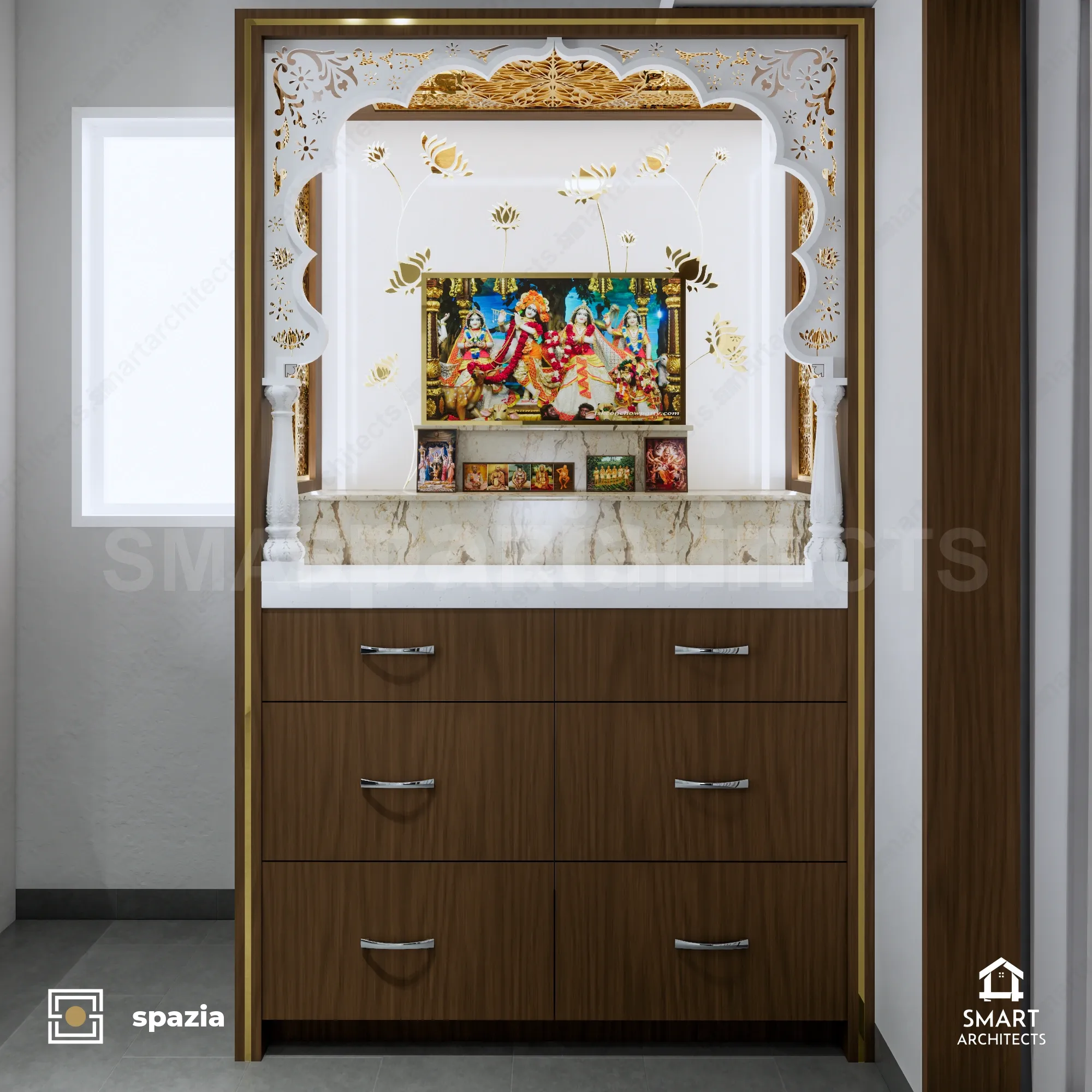 Shree Krishna Temple & Vedic Sanctum — Perspective View 3