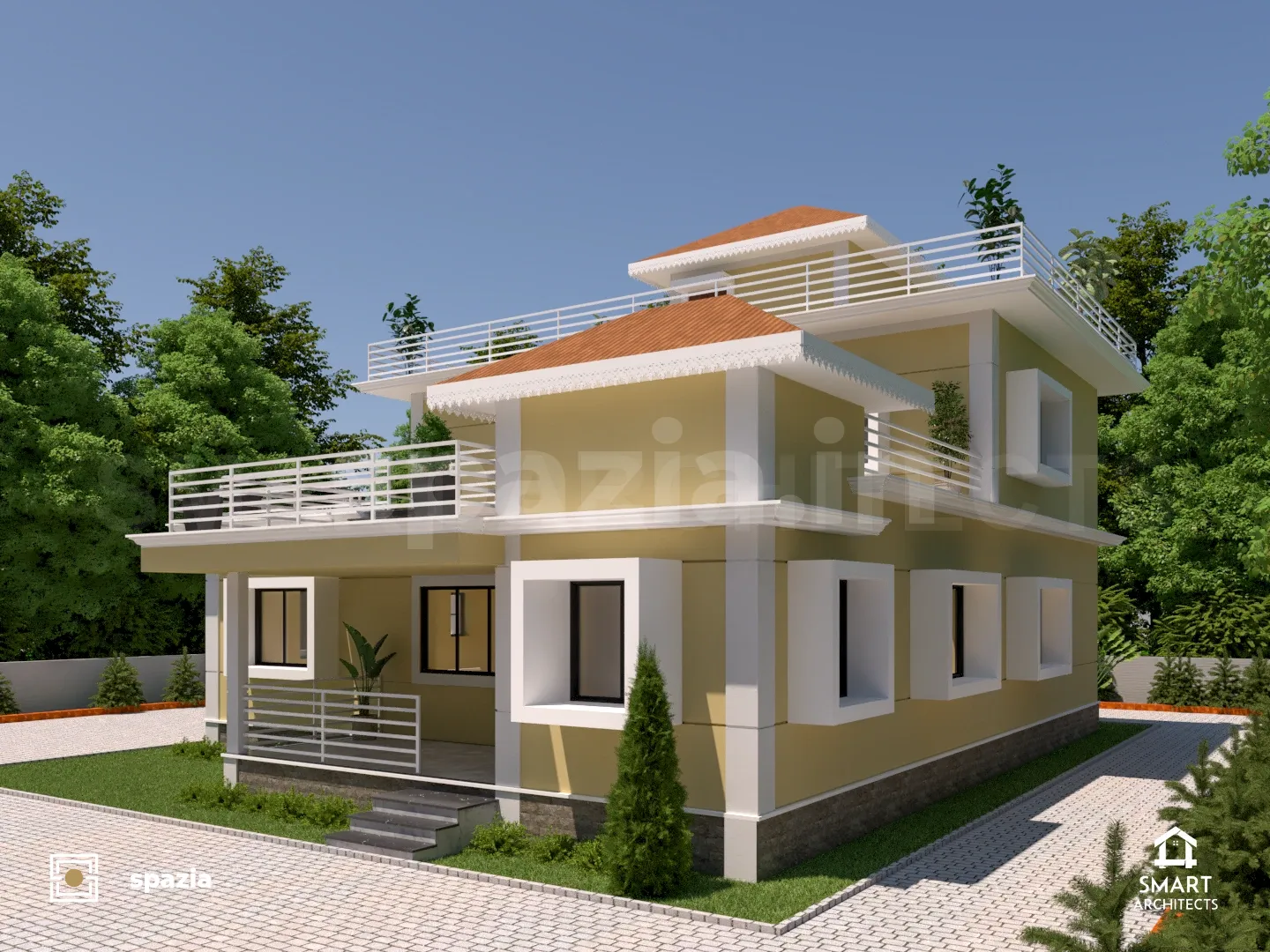 Tropical Modern Bungalow — Perspective View 3