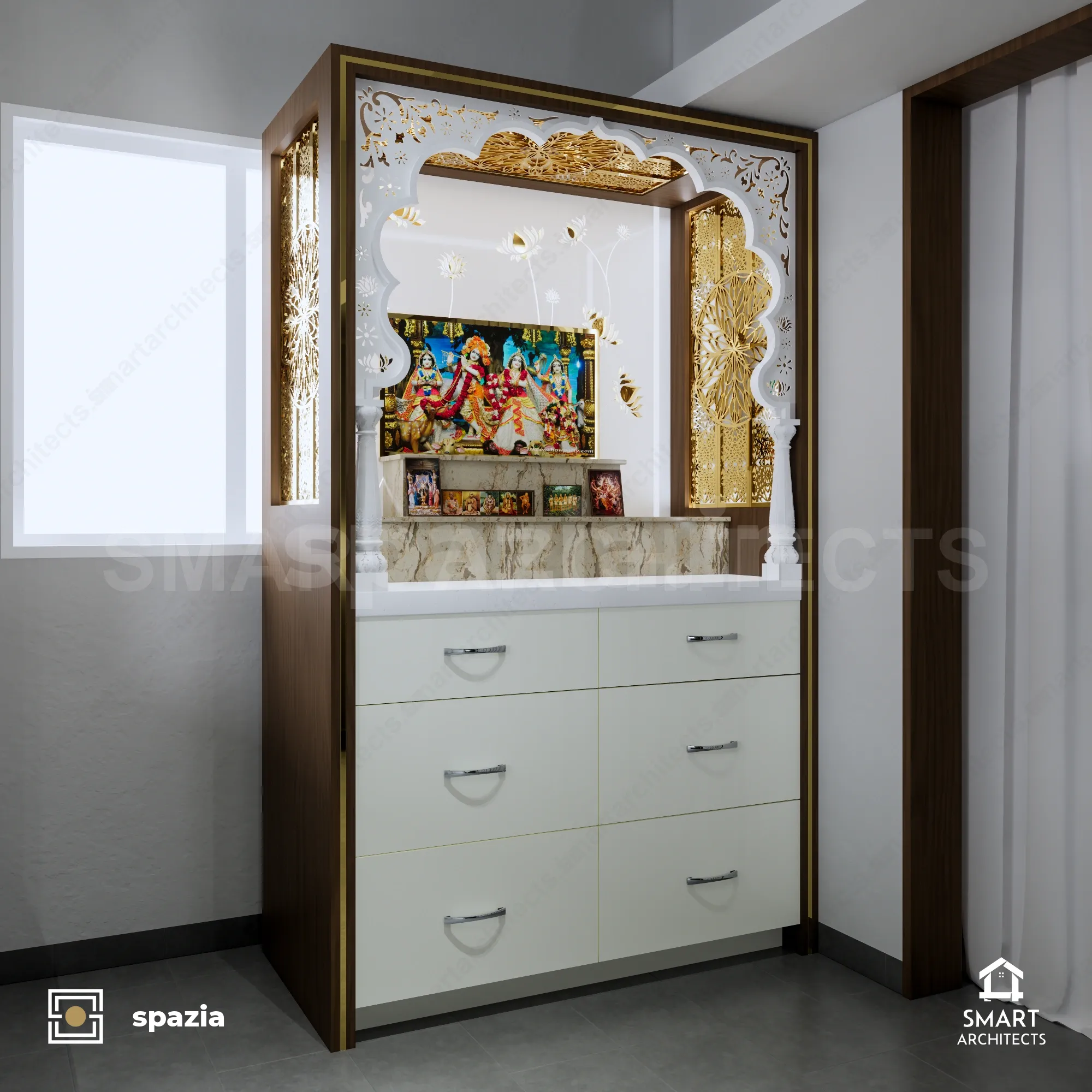 Shree Krishna Temple & Vedic Sanctum — Perspective View 18