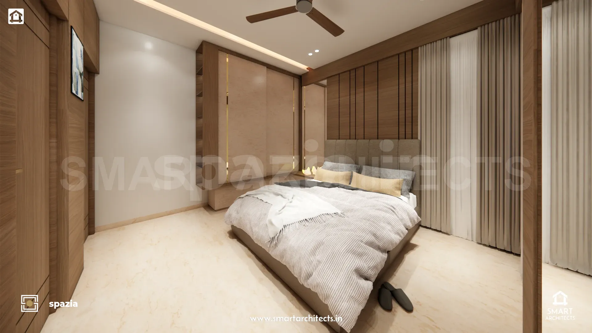 Space Design 2BHK Bespoke Interior — Perspective View 3