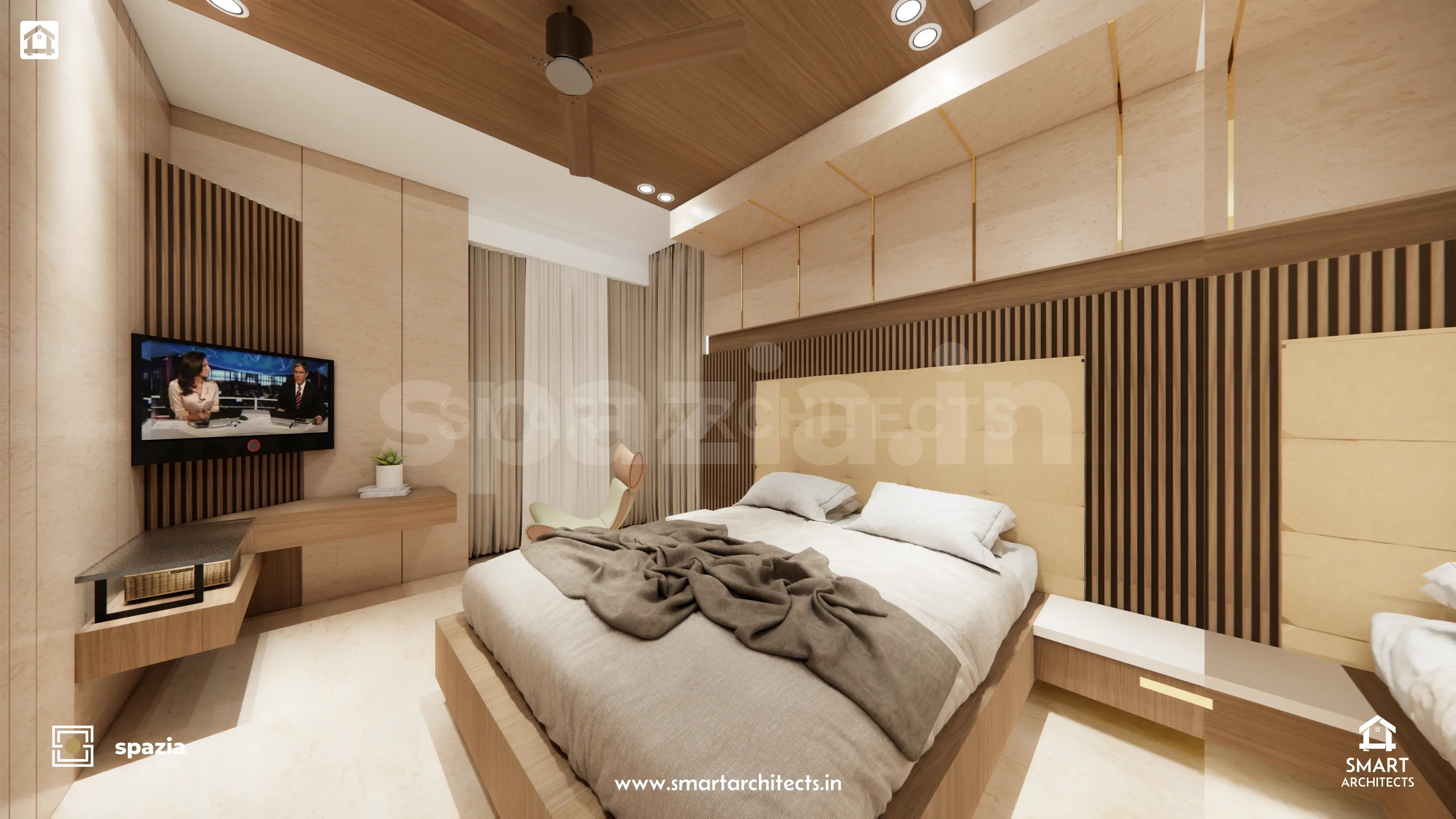 Space Design 2BHK Bespoke Interior — Perspective View 6