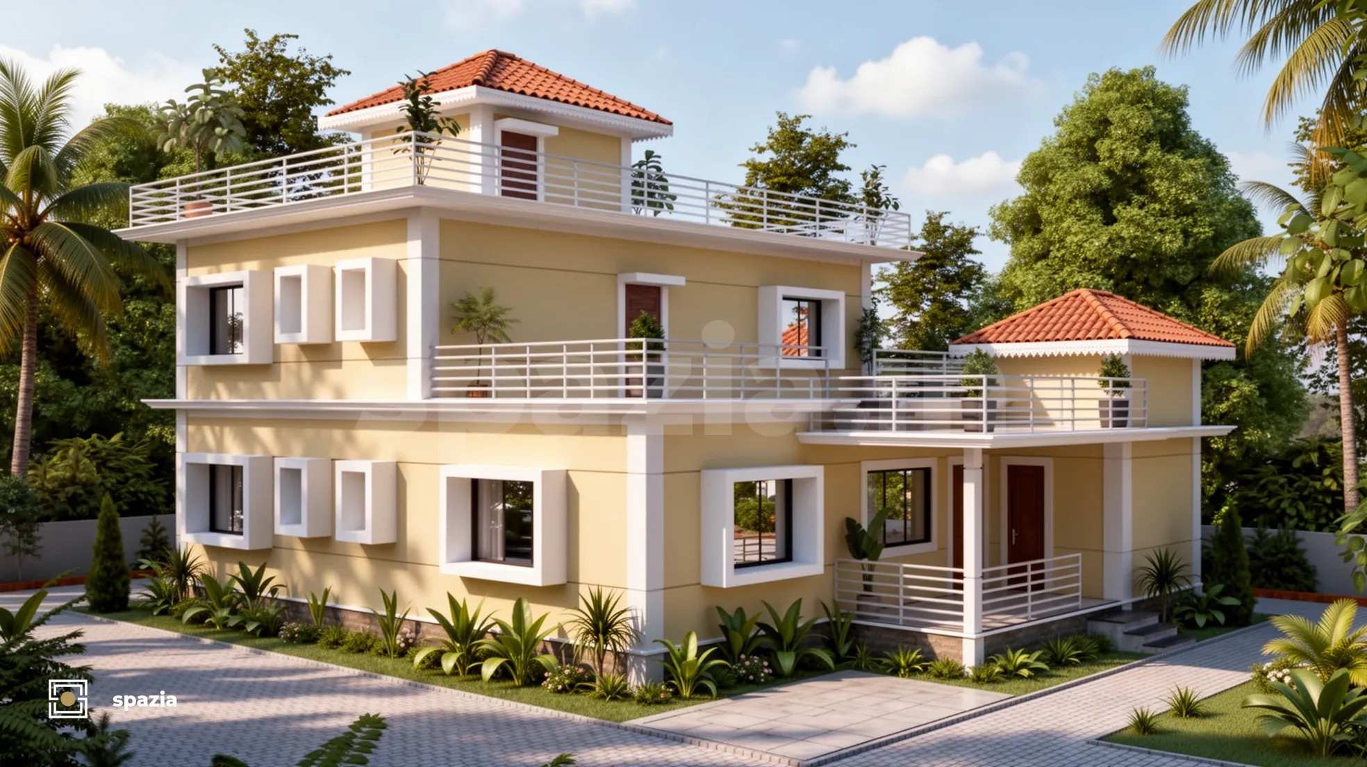 Tropical Modern Bungalow — Perspective View 13