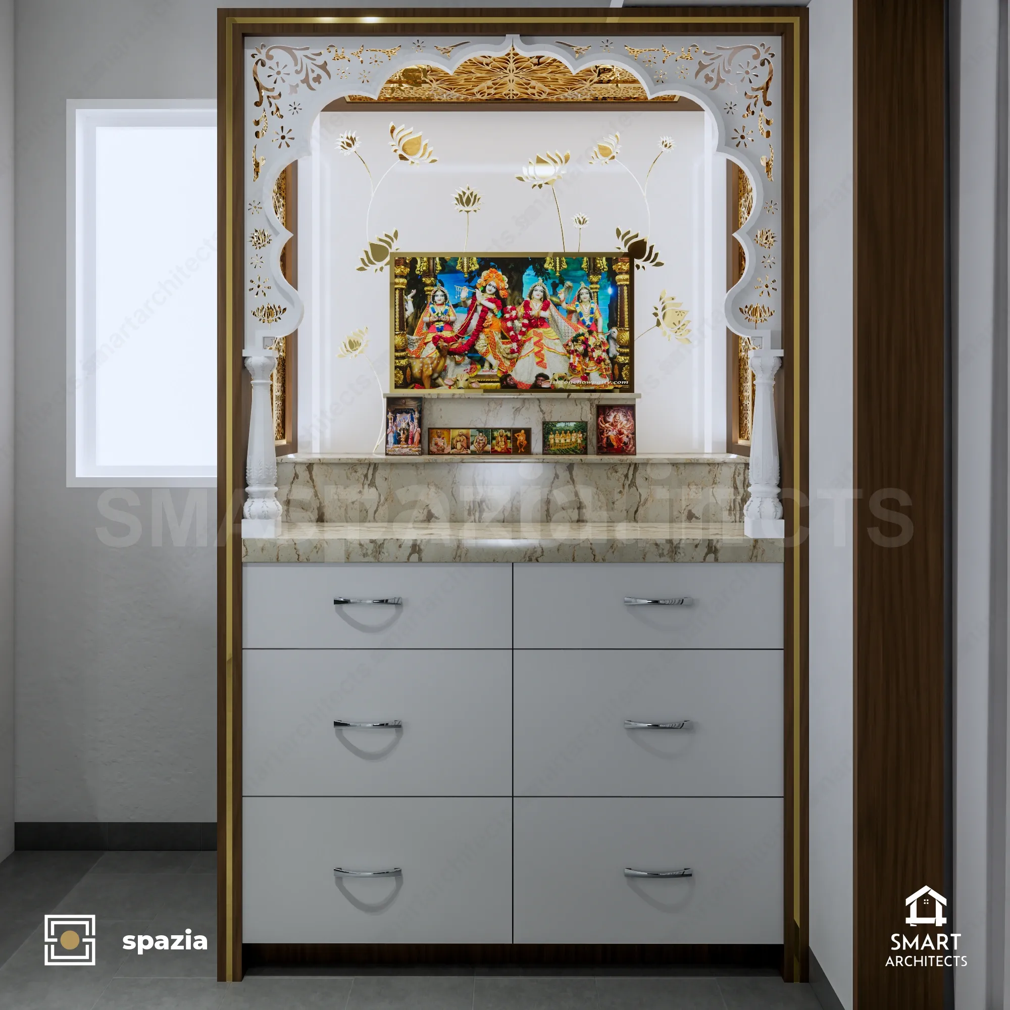 Shree Krishna Temple & Vedic Sanctum — Perspective View 14
