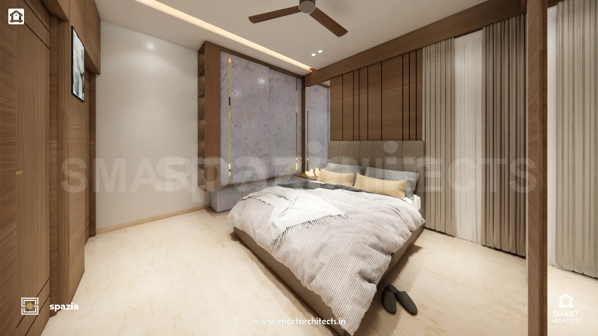 Space Design 2BHK Bespoke Interior — Perspective View 7