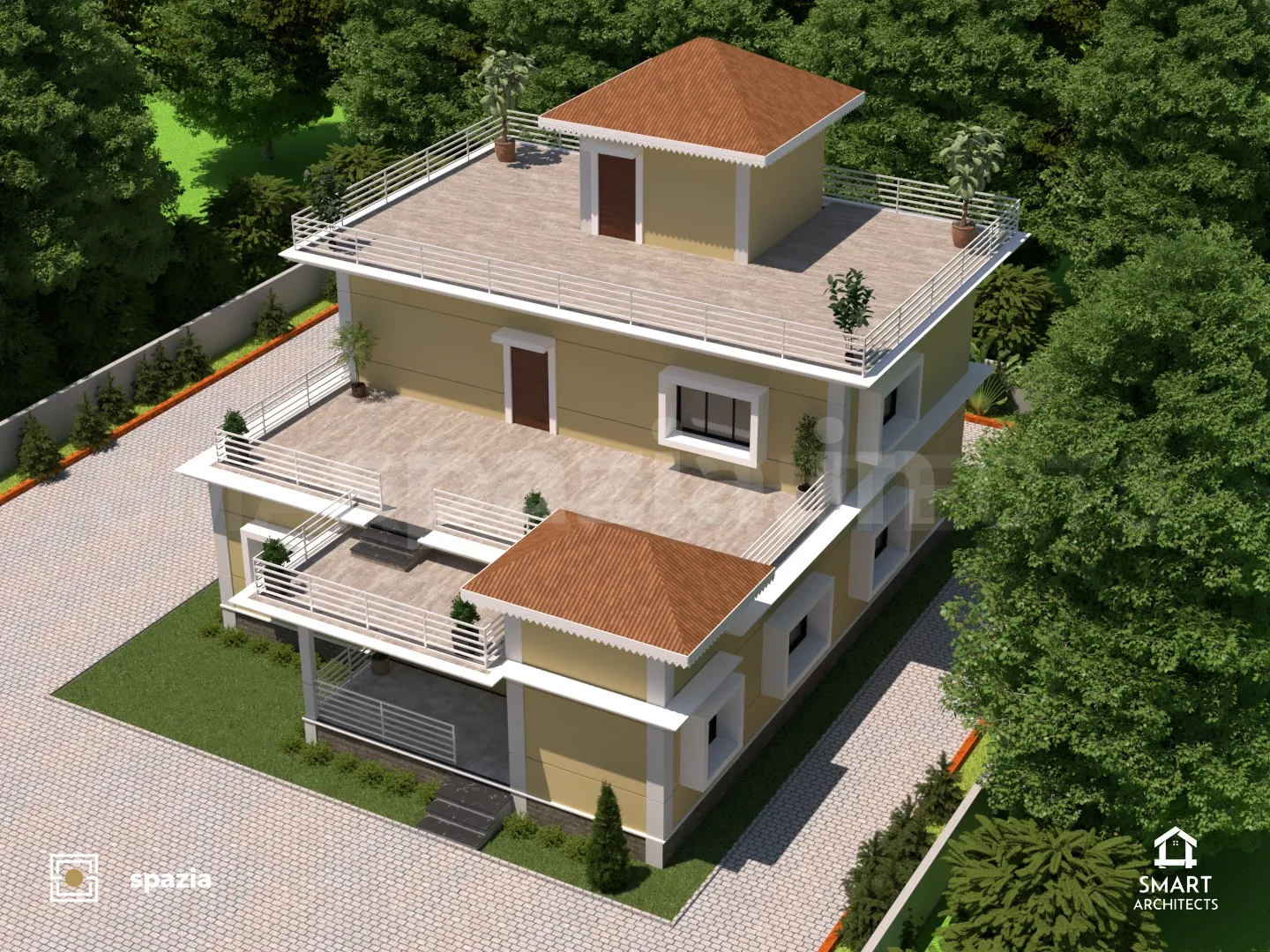 Tropical Modern Bungalow — Perspective View 14
