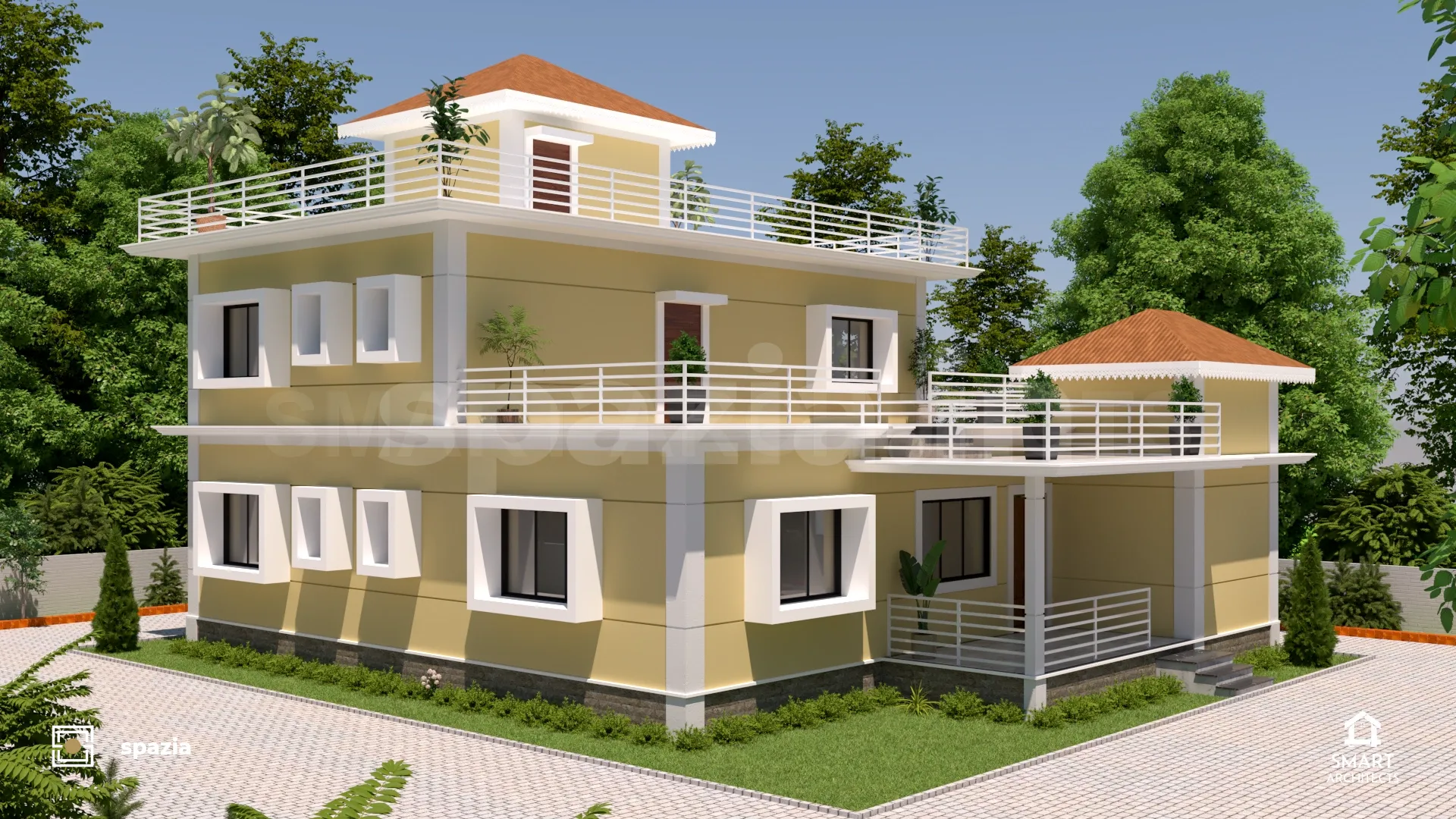 Tropical Modern Bungalow — Perspective View 11
