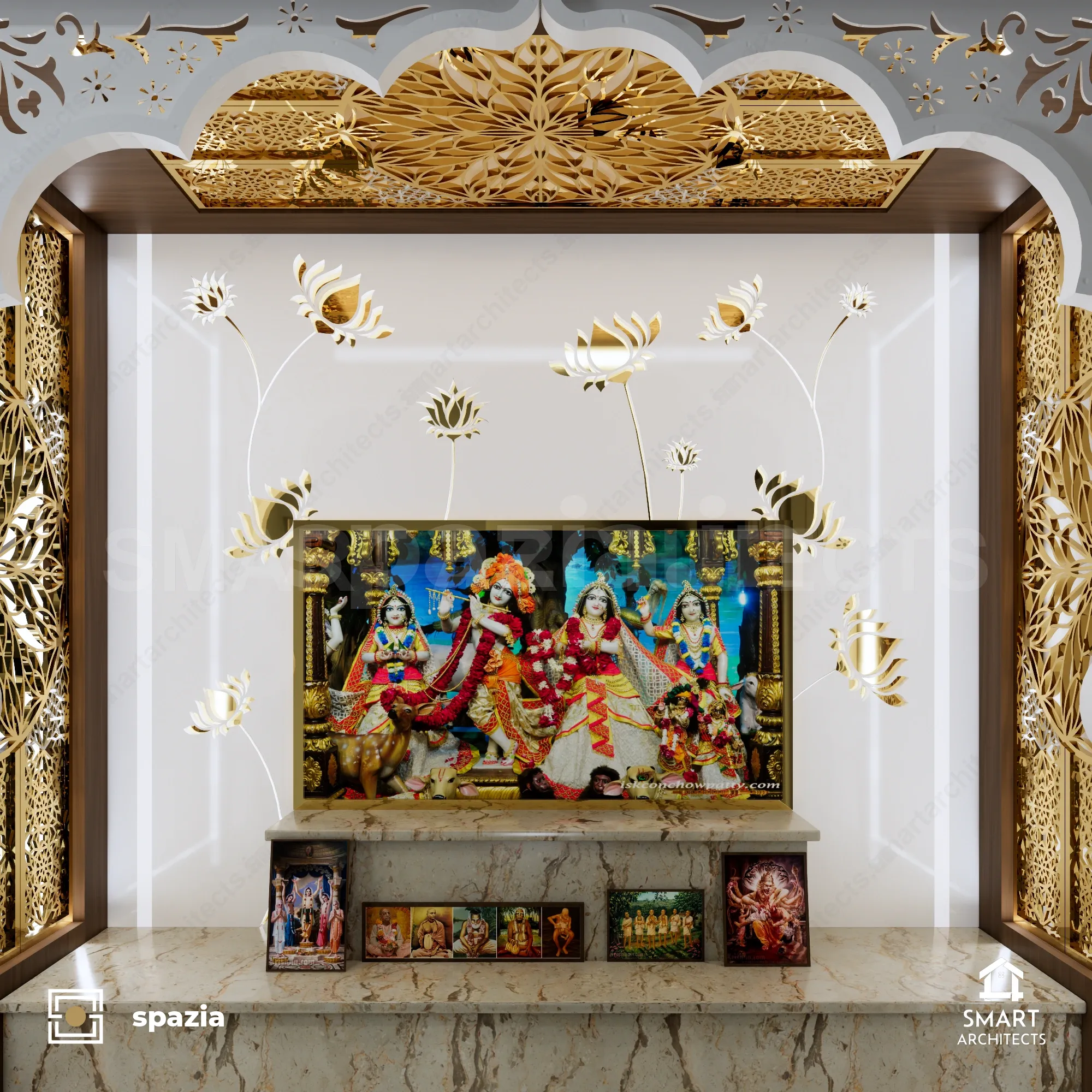 Shree Krishna Temple & Vedic Sanctum — Perspective View 12